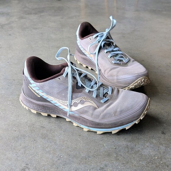Saucony Women's Peregrine 11 Trail Running Shoes Gray Blue size 10.5 - Picture 1 of 13